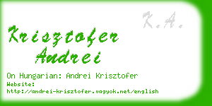 krisztofer andrei business card